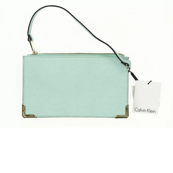 Calvin Klein Teal Wristlet - 9.5"L x 6.25"H x 1"D - Picture 3 of 5